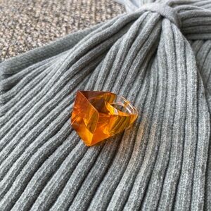 Vintage lucite orange chunky ring 70s mod -  0021FS
